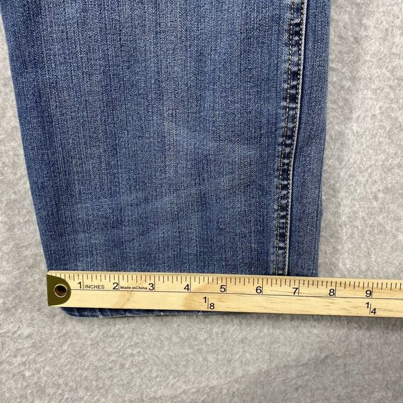 Seven7 Jeans Womens 34x28 Blue Denim Straight Fit Faded Whiskered Distressed - Picture 7 of 14